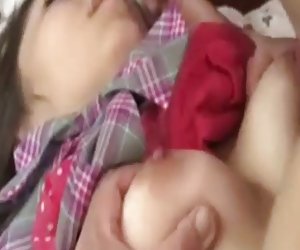Asijské školačky creampied